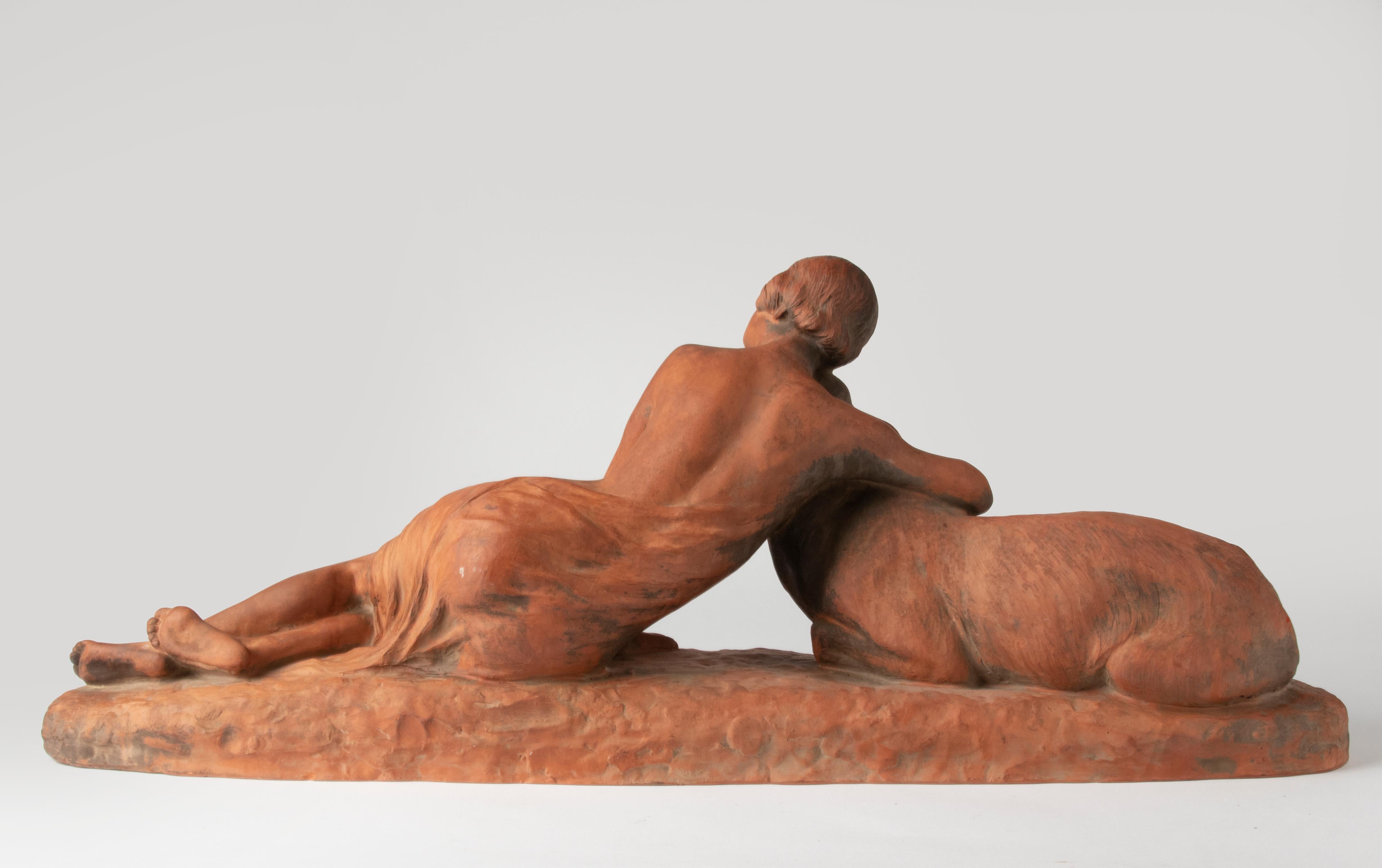 Sculpture en terre cuite Art Déco Perios de Louis Riché en vente 1