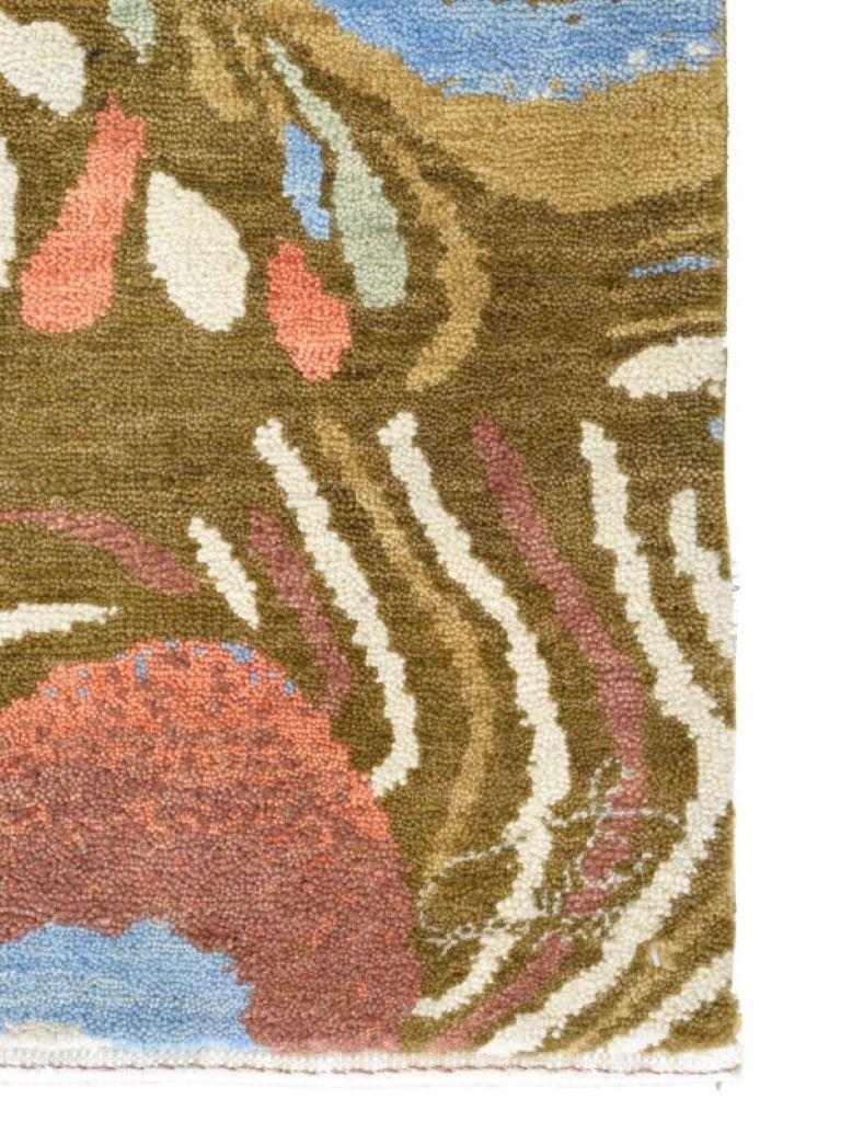 Art Deco Persian Carpet, Brown, Blue, Pink, Red, Green, Orley Shabahang, 4' x 6' In New Condition For Sale In New York, NY