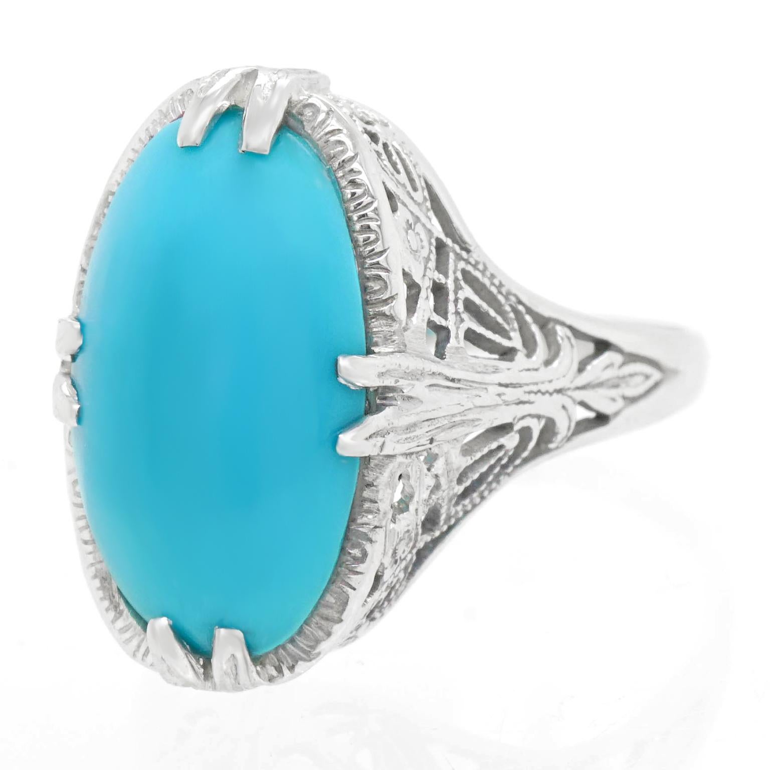 art deco turquoise ring