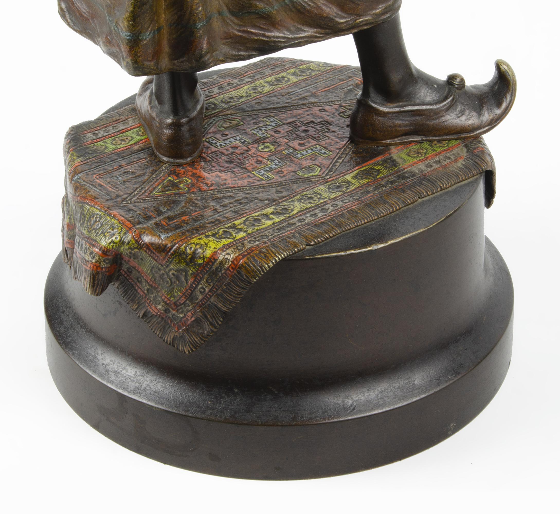 Scultura Art Déco in bronzo dipinto a freddo del guerriero persiano di F. Bergmann, Austria in vendita 2