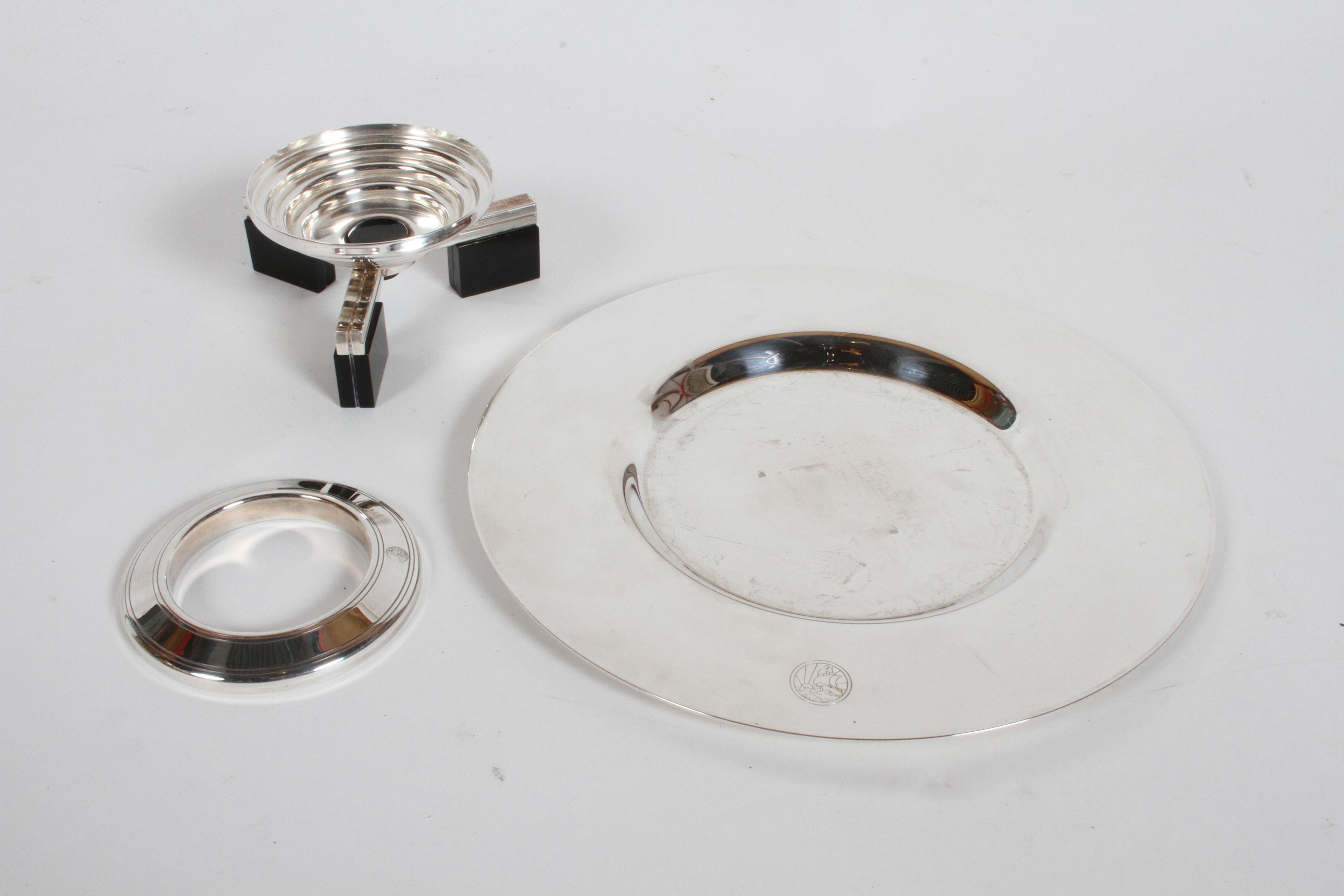 Art Deco Petrossian Caviar Silver Plate Presentoir Serving Dish and Tray 2