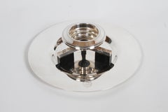 Art Deco Petrossian Caviar Silver Plate Presentoir Serving Dish and Tray