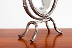 Art Deco Pewter Bamboo Desk Mirror