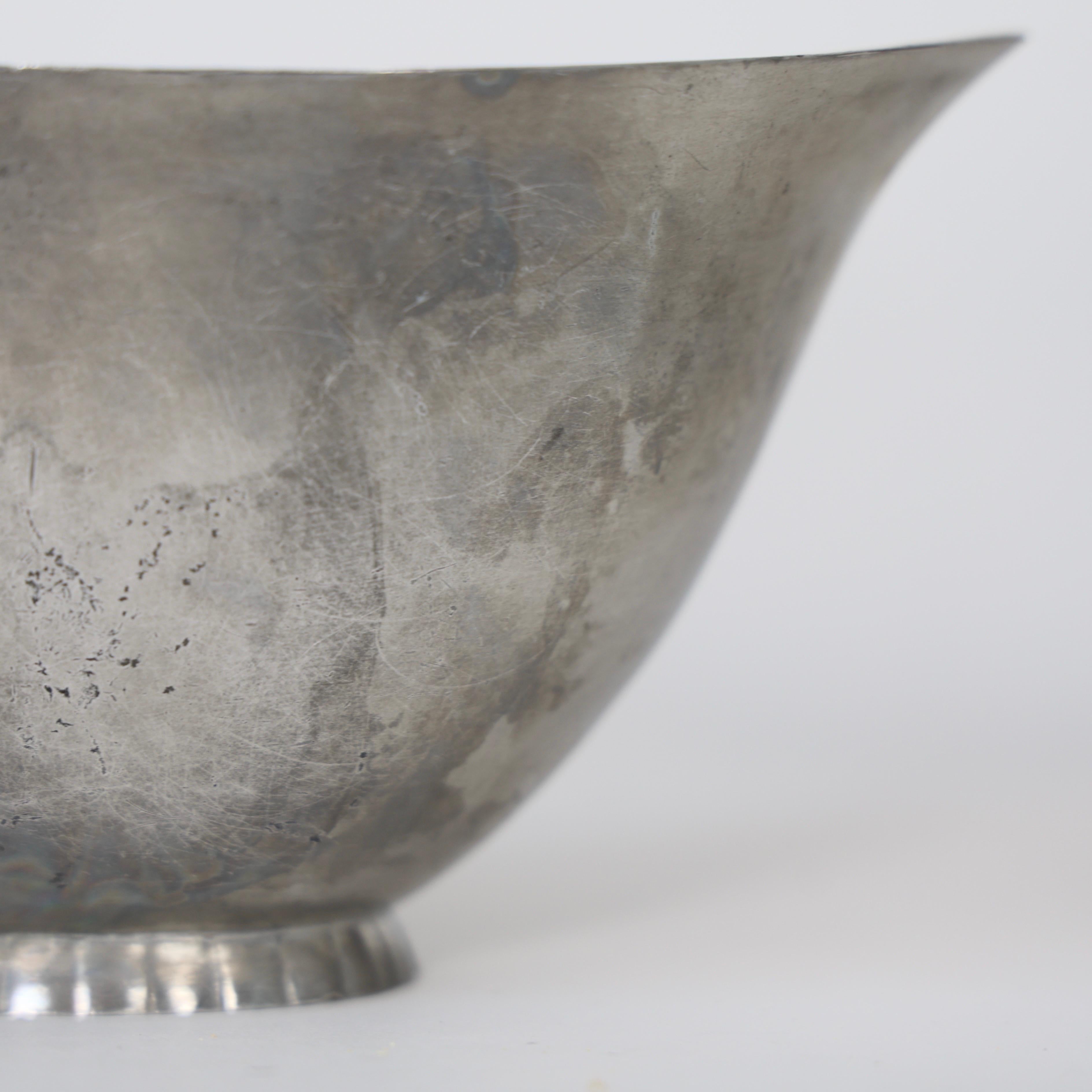 Early 20th Century Art Deco Pewter Bowl by Just Andersen, 1920s, Denmark For Sale