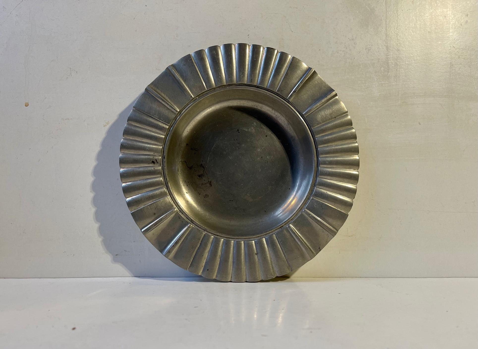 Danish Art Deco Pewter Bowl by Just Andersen, 1930s For Sale