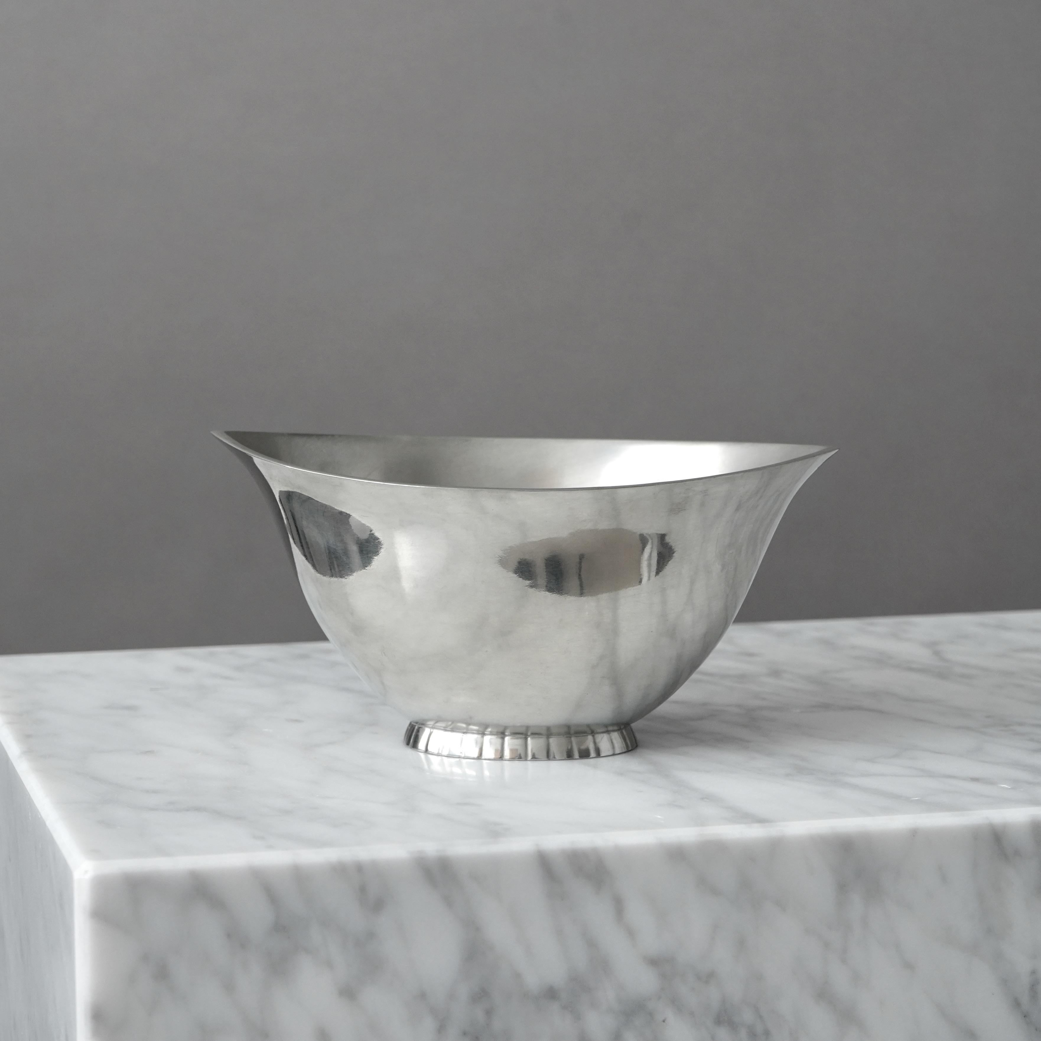 Danish Art Deco Pewter Bowl by Just Andersen, Denmark, 1920s For Sale
