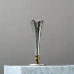Vase Art déco en étain et laiton par GAB Guldsmedsaktiebolaget, Suède, 1936