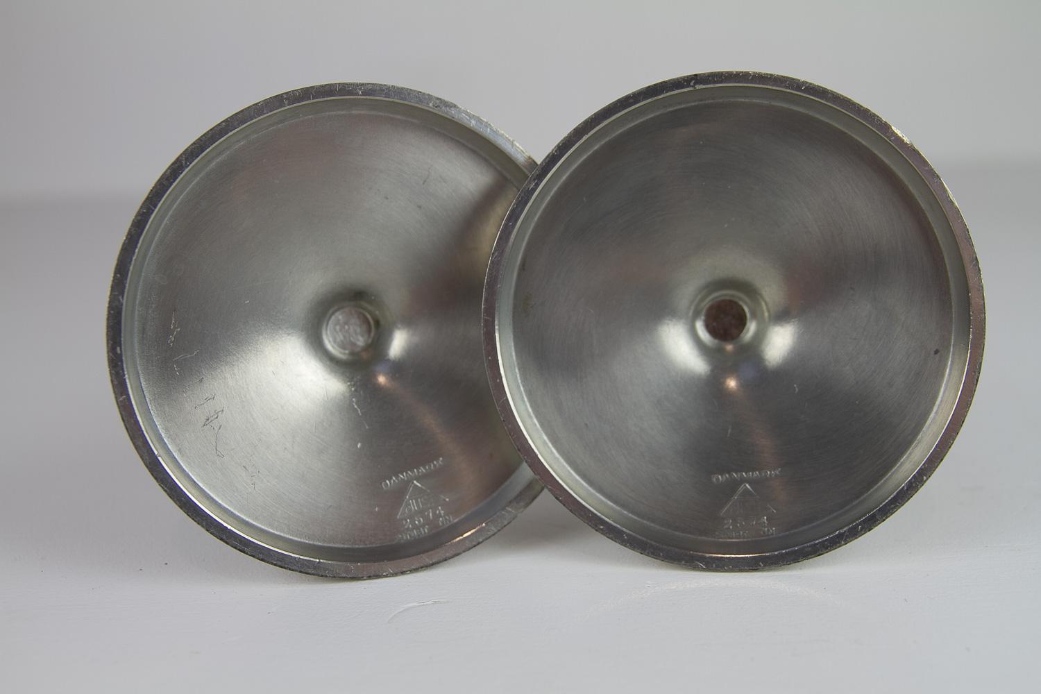 Art Deco Pewter Candle Holders by Just Andersen, 1930s. Set of 2. For Sale 2