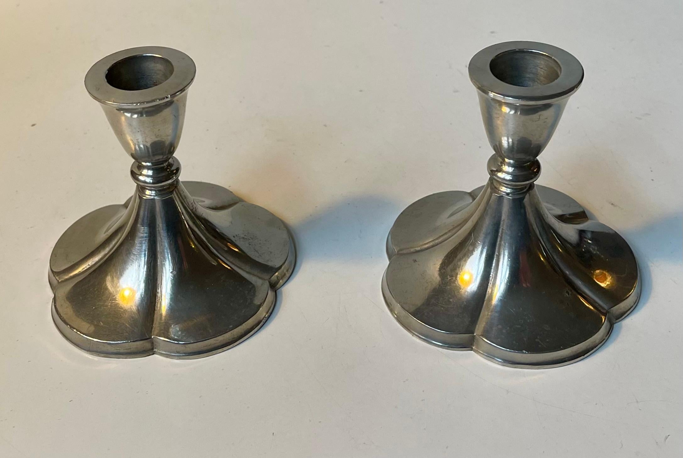 Art Deco Pewter Candlesticks by Just Andersen, 1930s For Sale 6