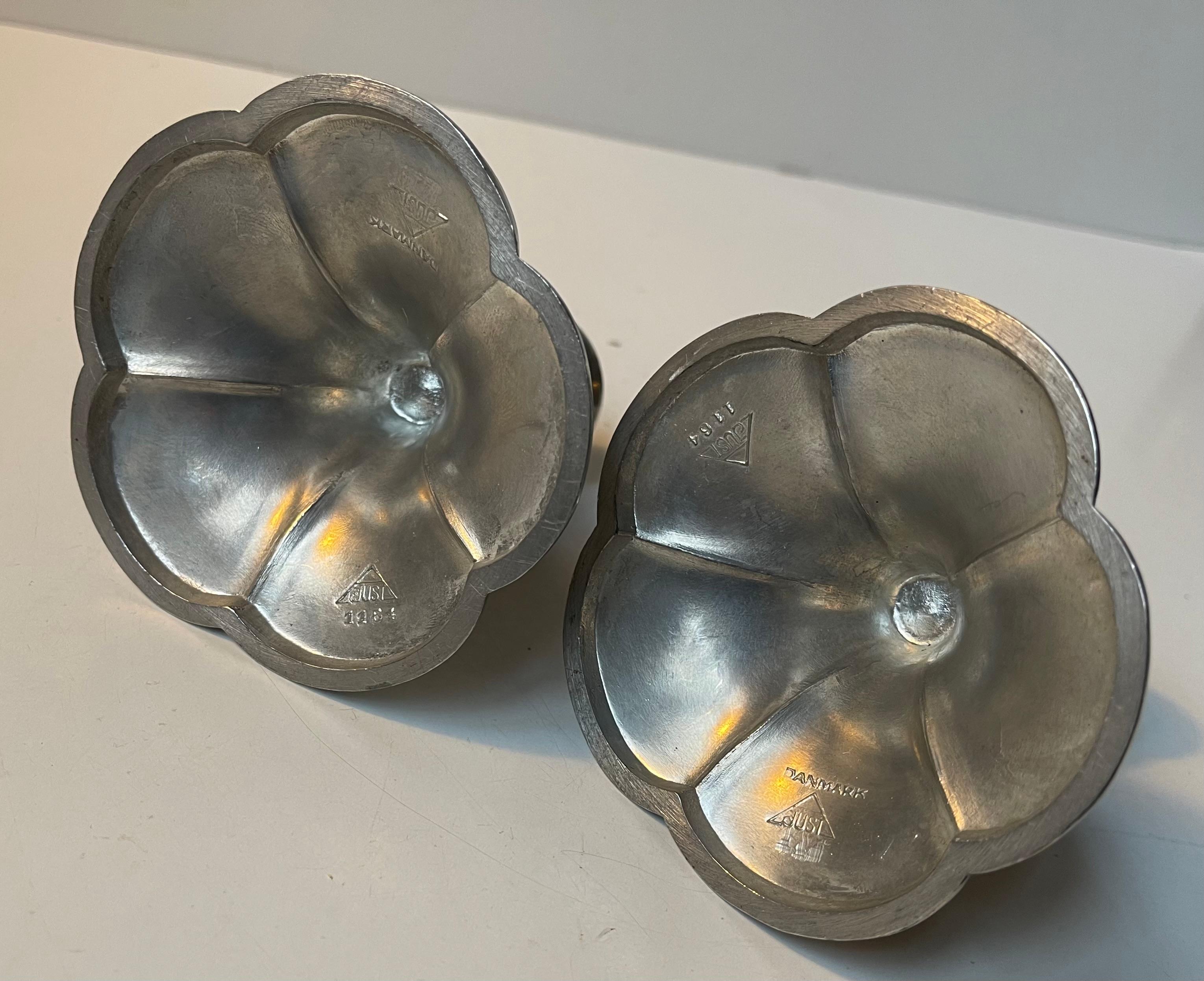 Art Deco Pewter Candlesticks by Just Andersen, 1930s In Good Condition For Sale In Esbjerg, DK