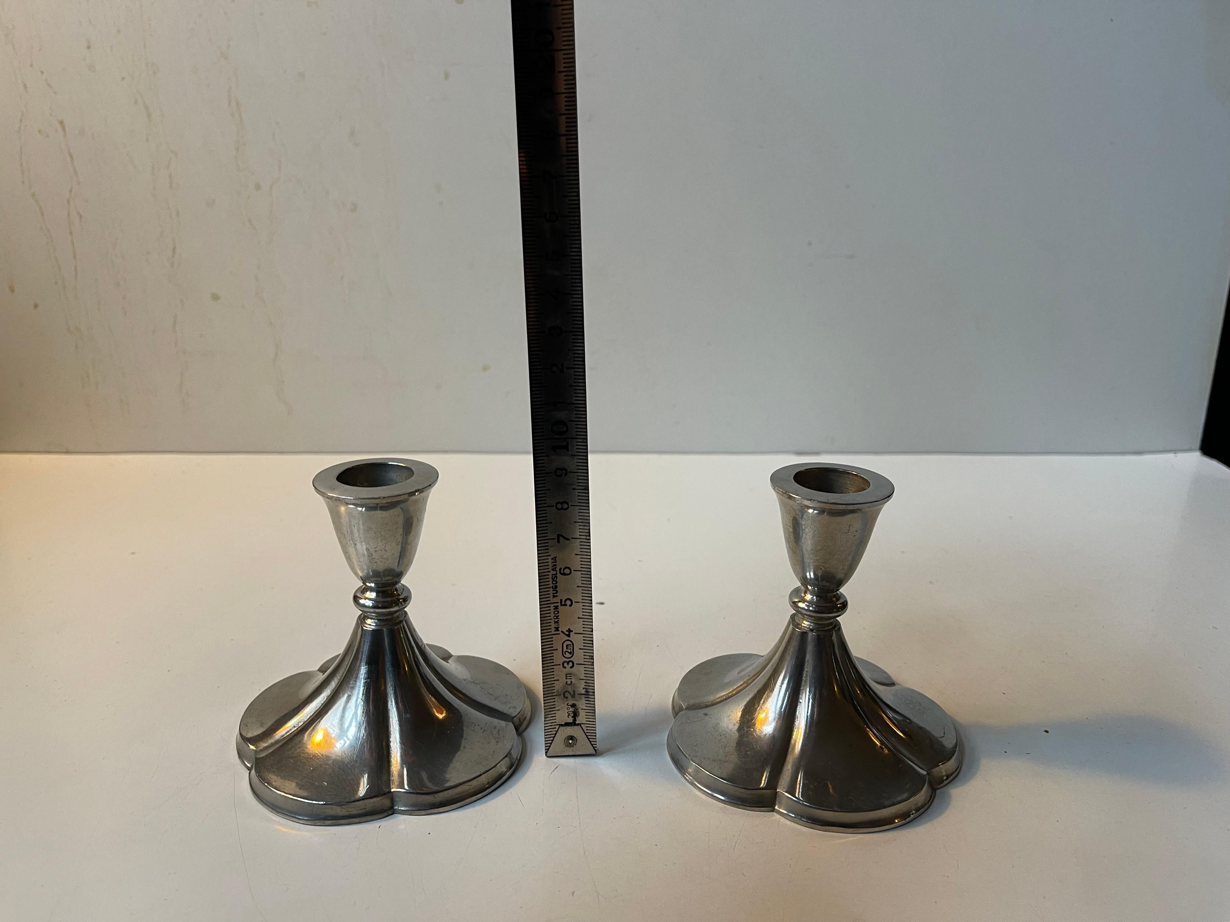 Art Deco Pewter Candlesticks by Just Andersen, 1930s For Sale 2