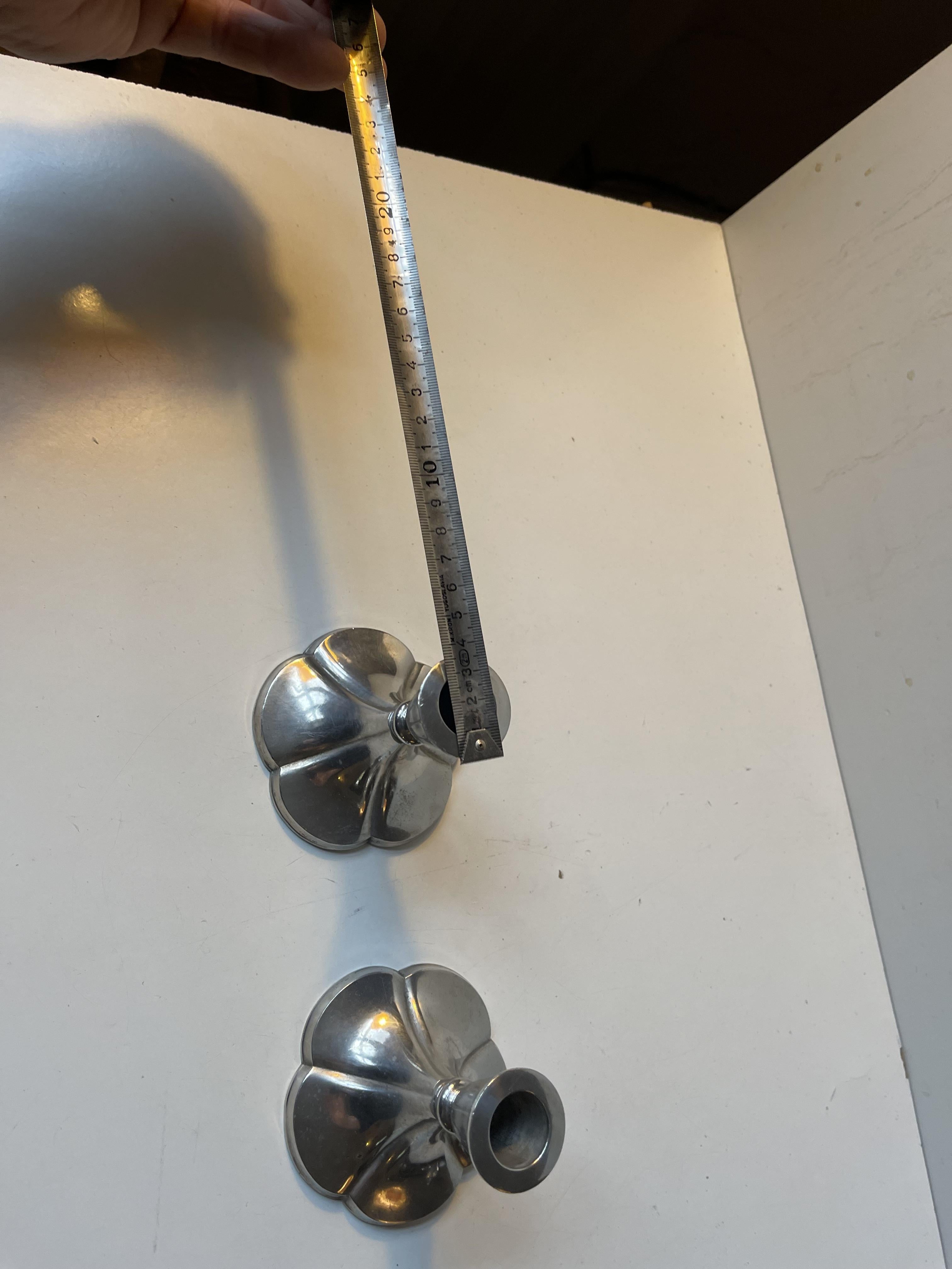 Art Deco Pewter Candlesticks by Just Andersen, 1930s For Sale 3