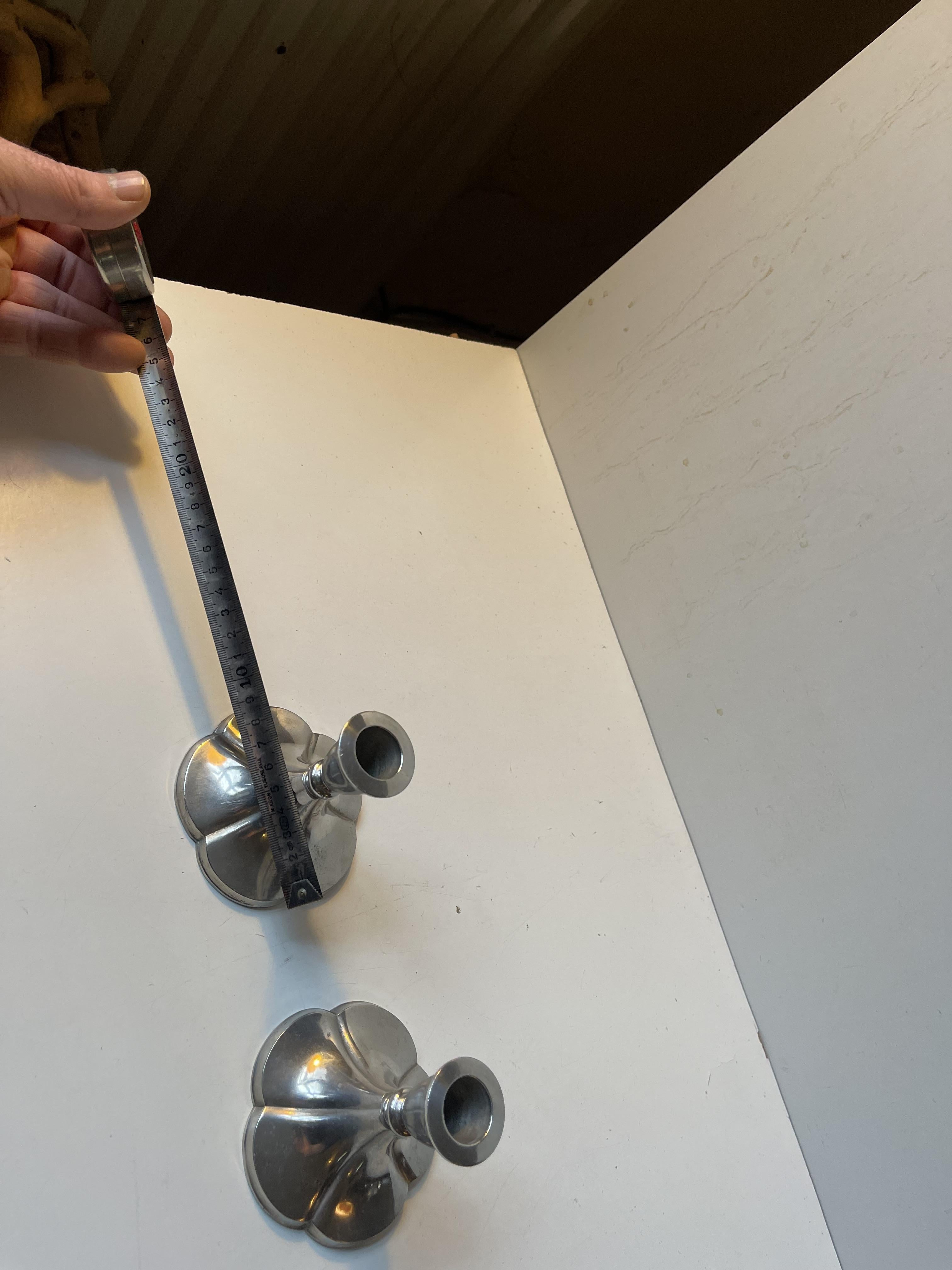 Art Deco Pewter Candlesticks by Just Andersen, 1930s For Sale 4