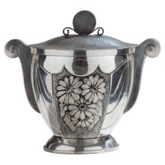 Art Deco pewter candy box, 1940s