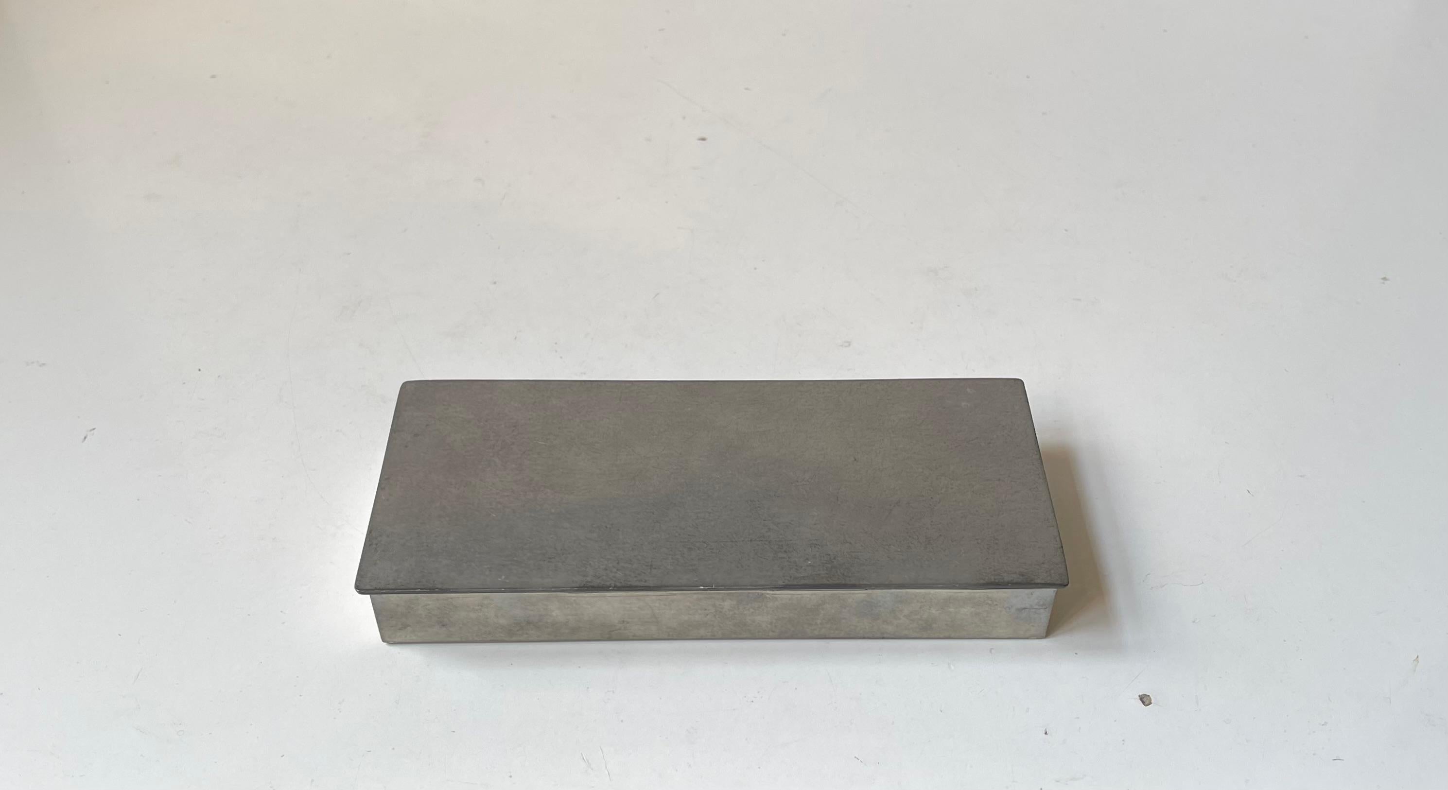 Art Deco Pewter Cigarette Box by Just Andersen, Denmark, 1930s (Art déco) im Angebot