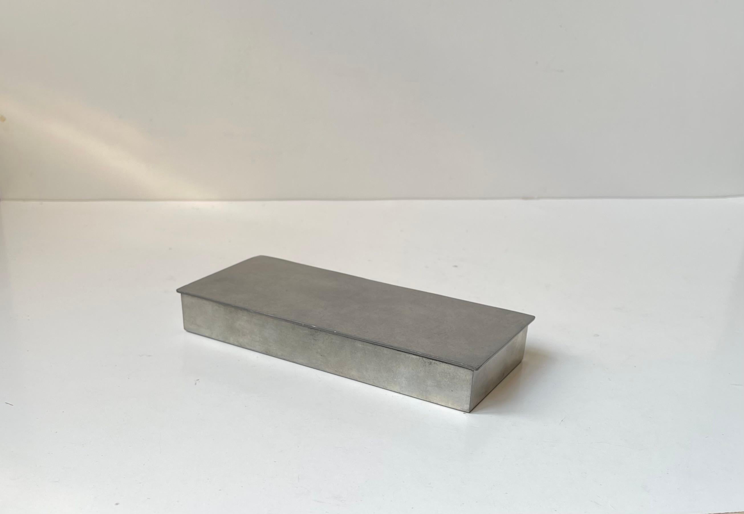 Art Deco Pewter Cigarette Box by Just Andersen, Denmark, 1930s (Dänisch) im Angebot