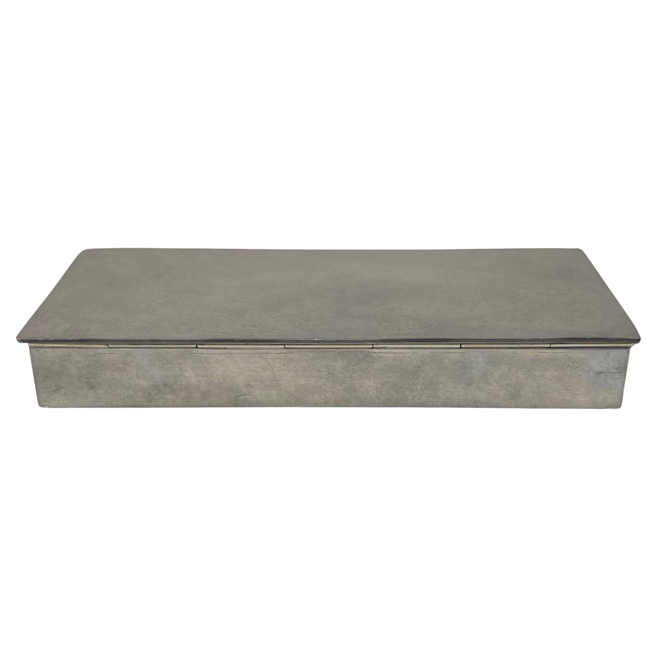Art Deco Pewter Cigarette Box by Just Andersen, Denmark, 1930s