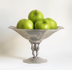 Art Deco Pewter Compote or Pedestal Bowl by Just Andersen, Denmark, 1930s