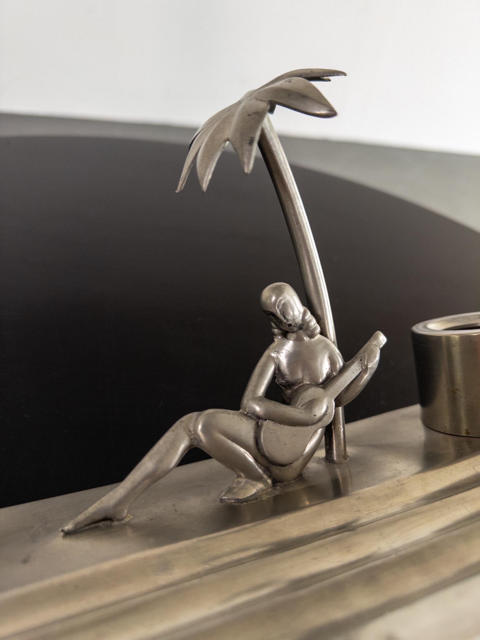 Set da scrivania in peltro Art Déco di Carl-Einar Borgström per Ystad Tenn, Svezia, anni '30 in vendita 2