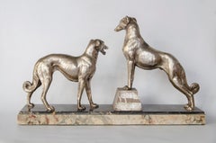 Art Deco Pewter Greyhound Sculpture