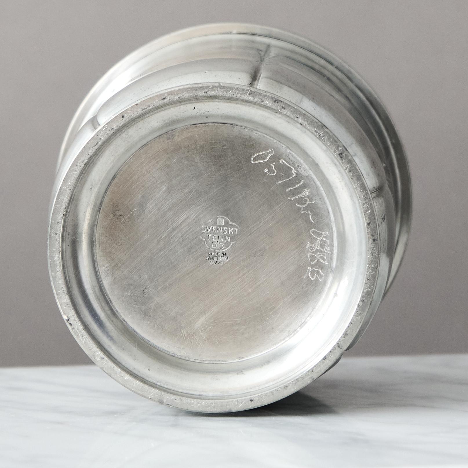 Art Deco Pewter Lidded Box by GAB Guldsmedsaktiebolaget, Sweden, 1930s For Sale 4