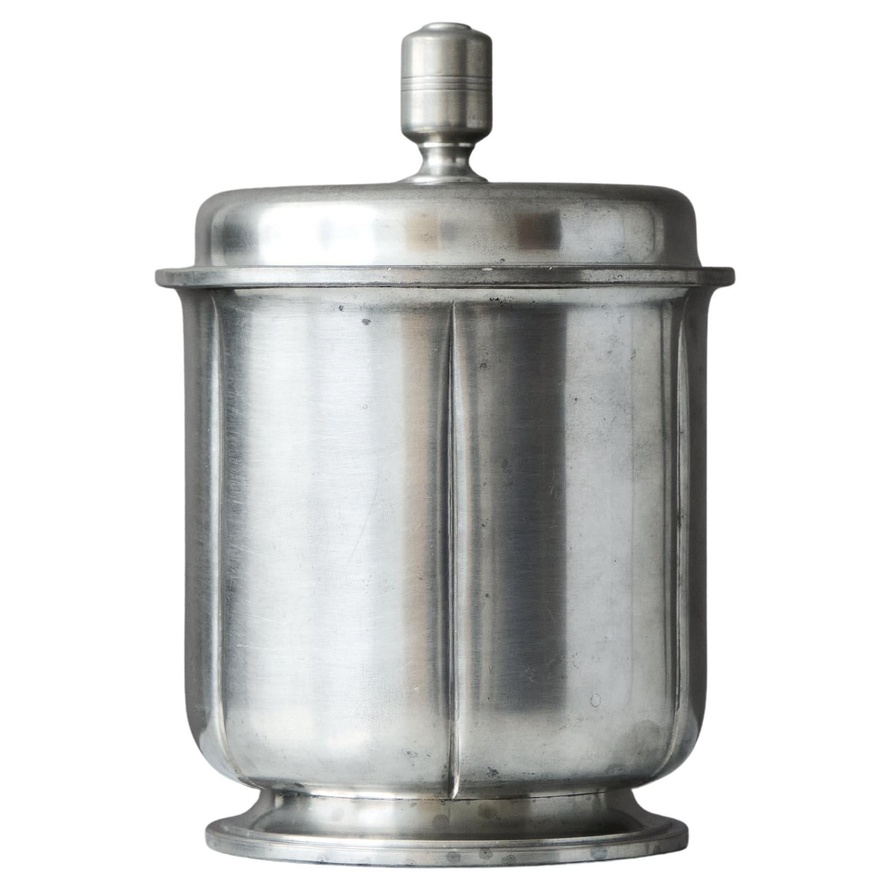 Art Deco Pewter Lidded Box by GAB Guldsmedsaktiebolaget, Sweden, 1930s For Sale