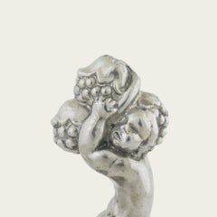 Art Deco Pewter Sculpture and Stem Vase / Flower Frog by Just Andersen