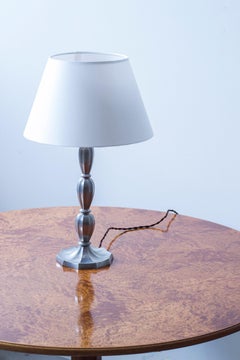 Art Deco pewter table lamp in the manner of Just Andersen, 1920s