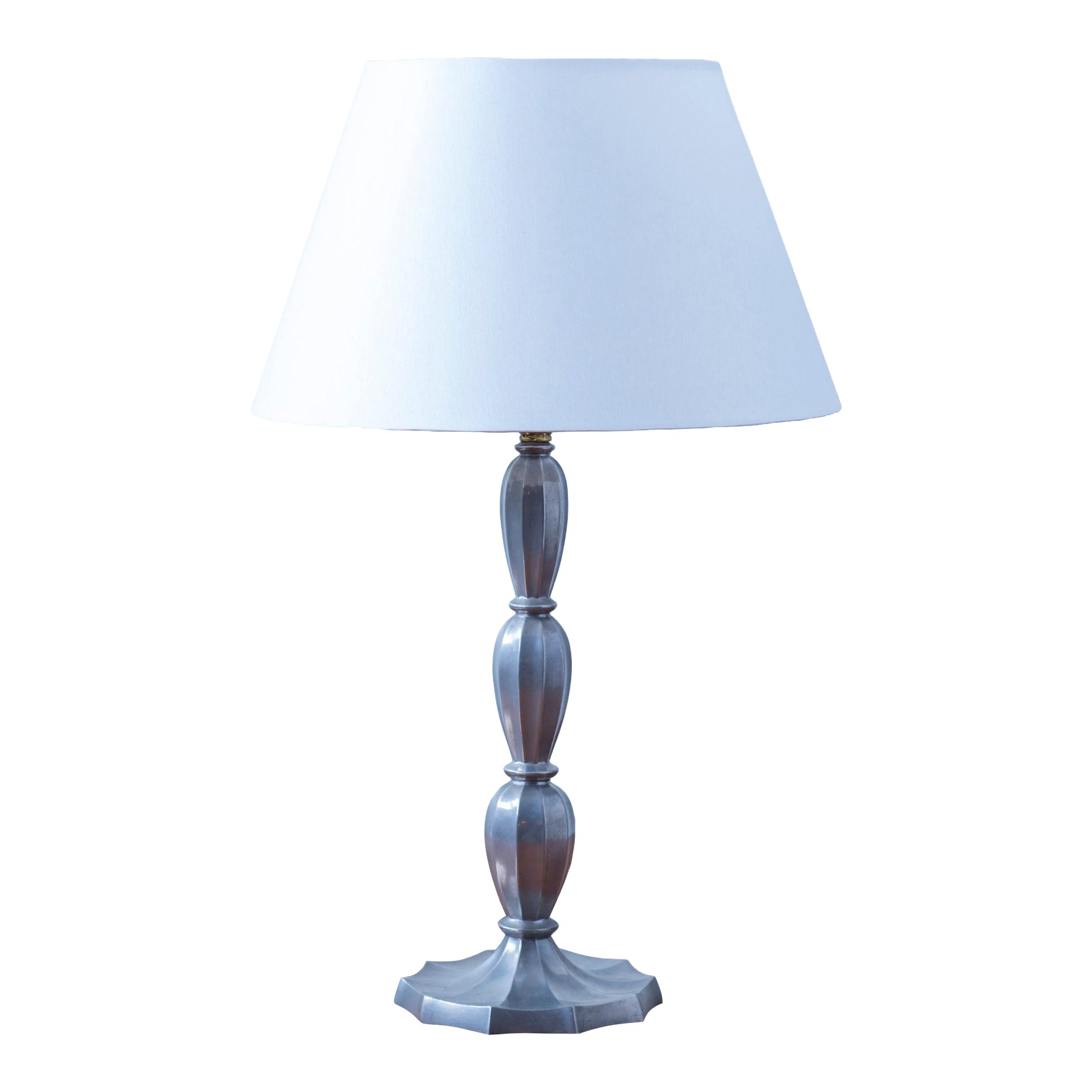 Art Deco Tischlampe aus Zinn nach Just Andersen, 1920er Jahre