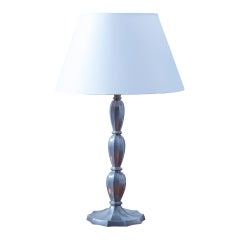 Antique Art Deco pewter table lamp in the manner of Just Andersen, 1920s
