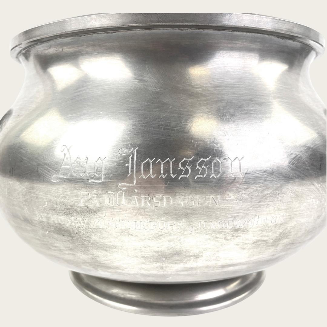 Art Deco Pewter Terrine with Lid by GAB Sweden For Sale 2