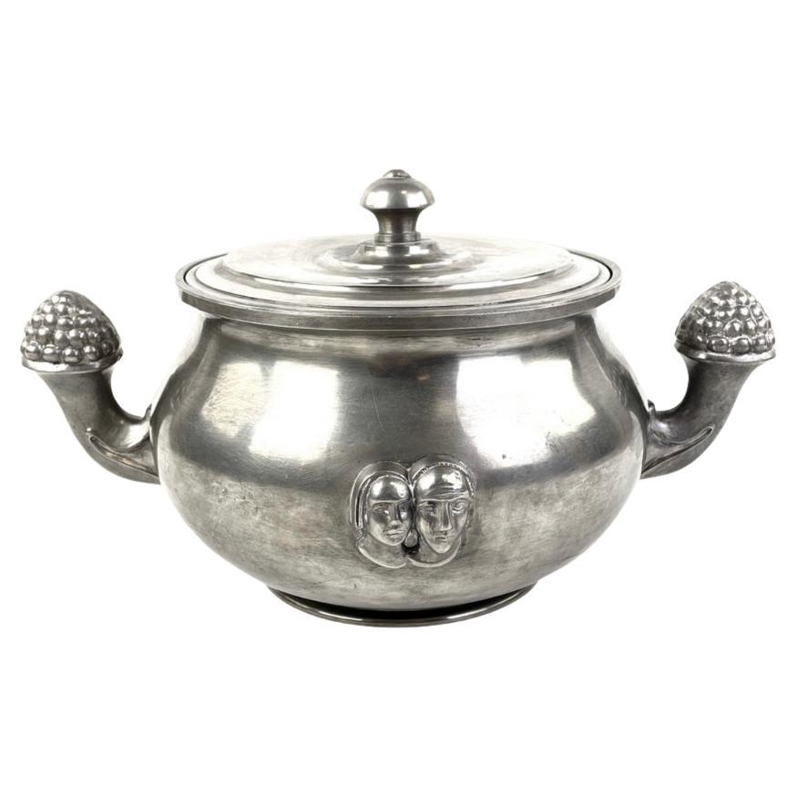 Art Deco Pewter Terrine with Lid by GAB Sweden For Sale