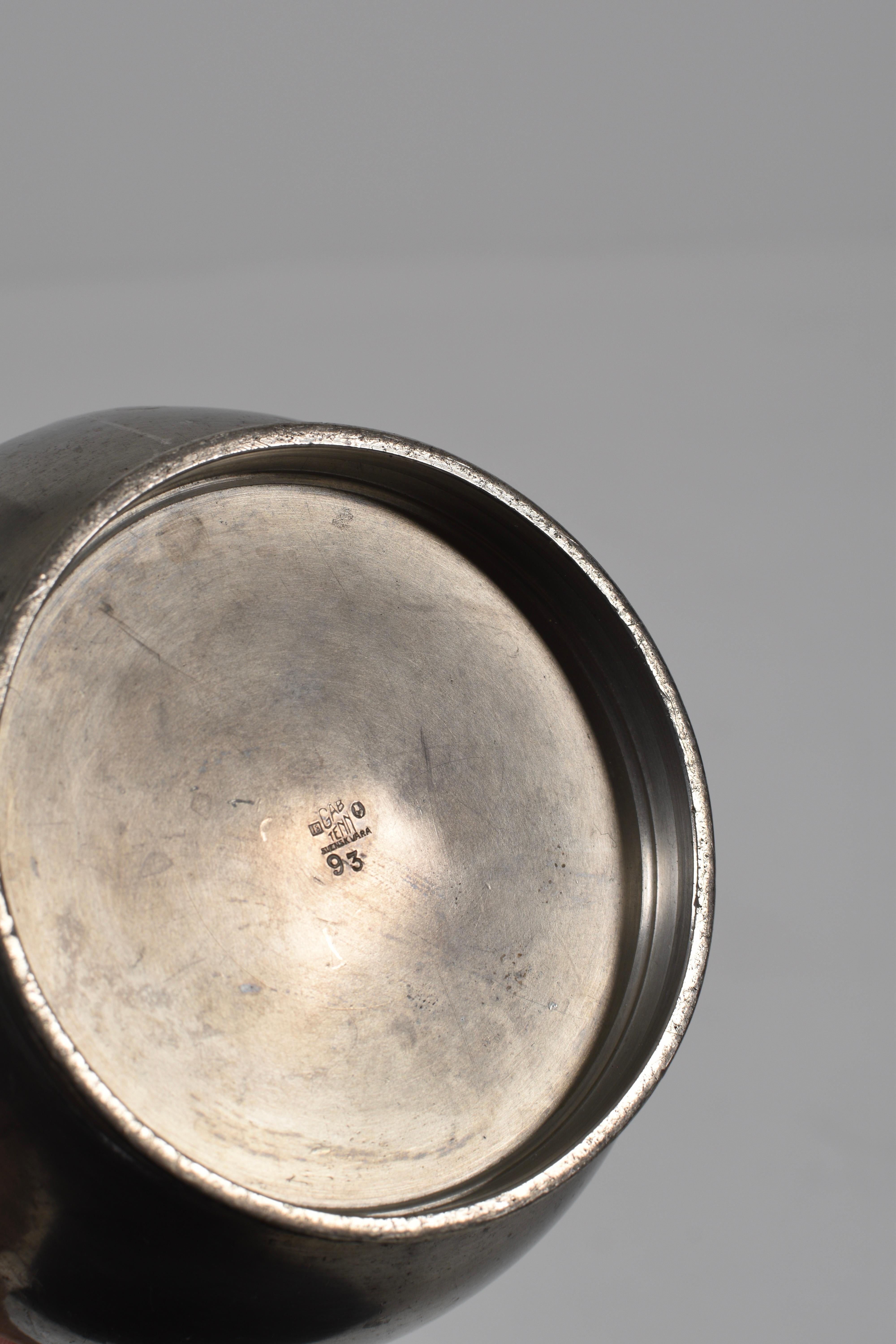 Vaso in peltro Art Deco di GAB, Stoccolma, 1932 - The Modern Scandinavian Design in vendita 3