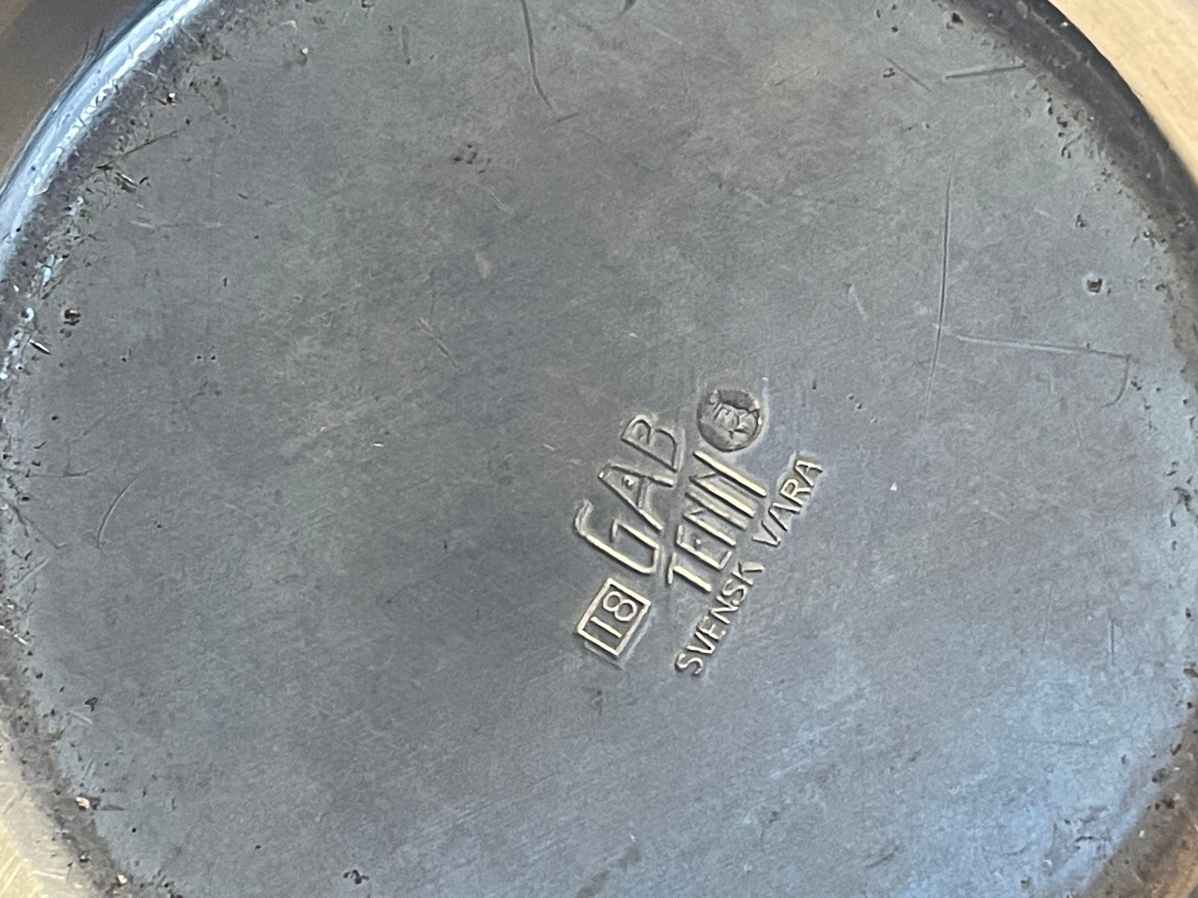 Étain Vase Art déco en étain de GAB Suède, 1935 en vente