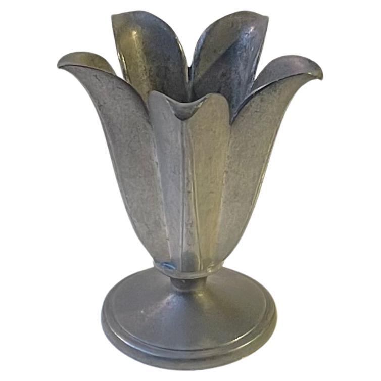 Danish Art Deco Pewter Vase by Just Andersen, 1930s For Sale
