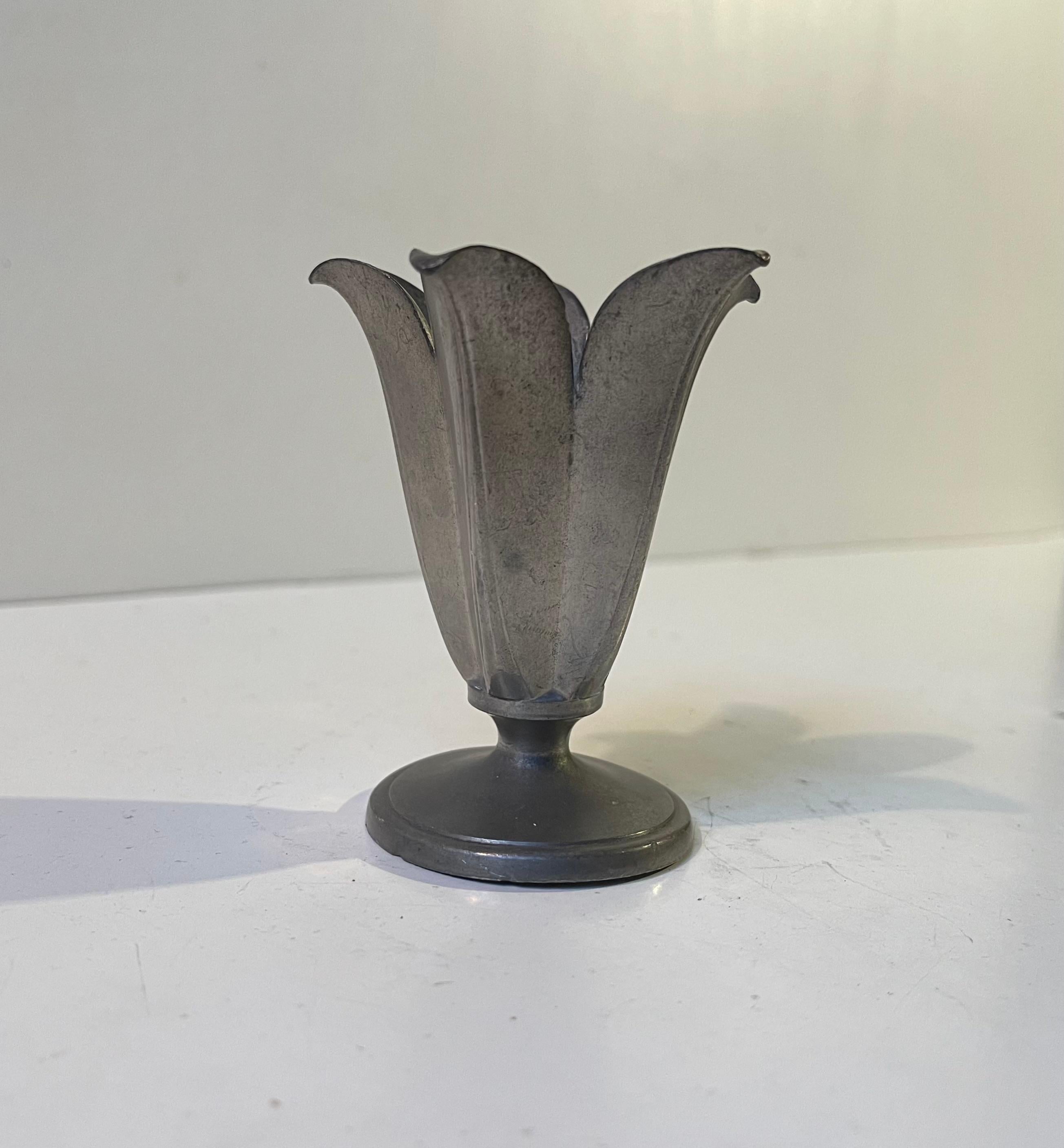 Mid-20th Century Art Deco Pewter Vase by Just Andersen, 1930s For Sale