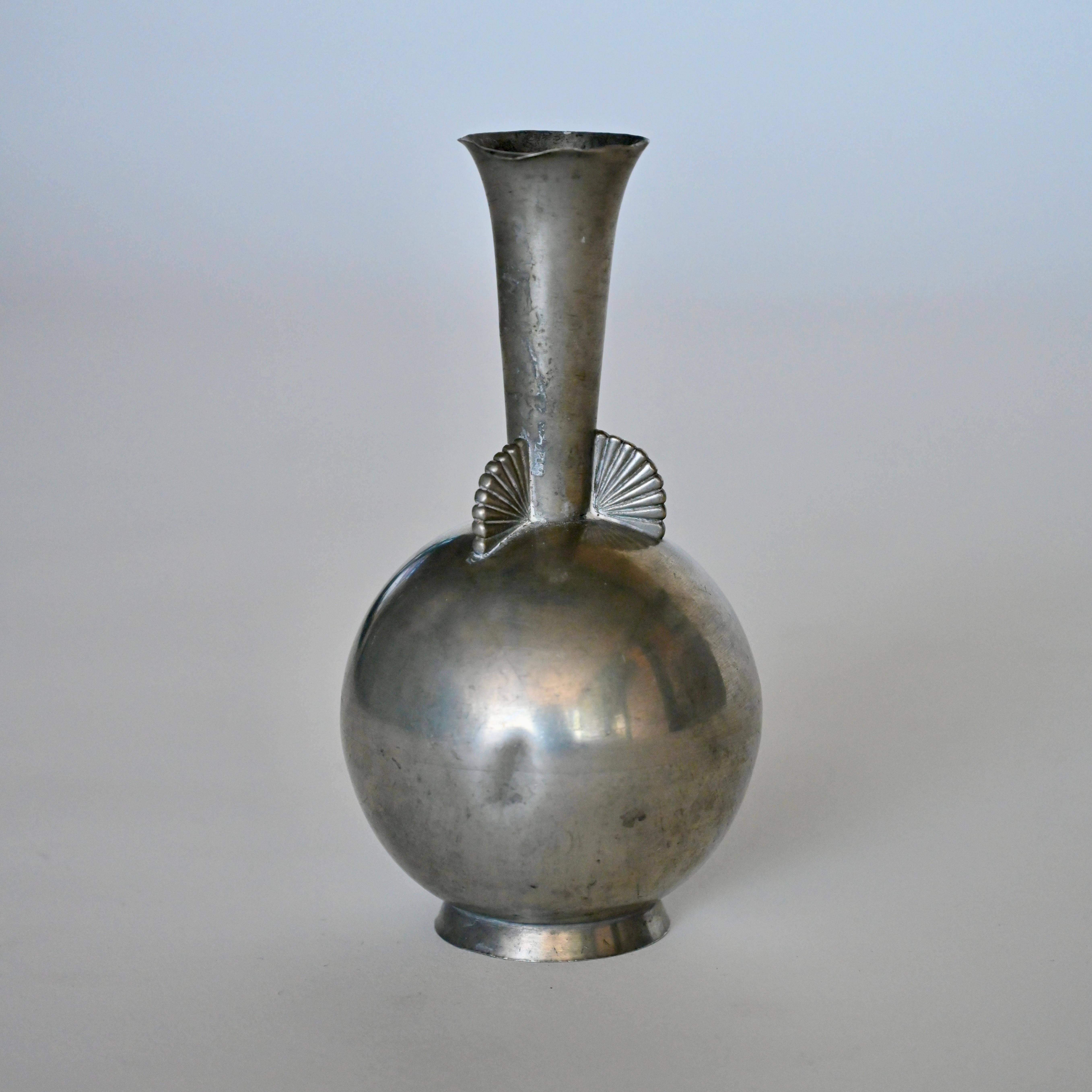 Mid-20th Century Art Deco pewter Vase for C.G Hallberg