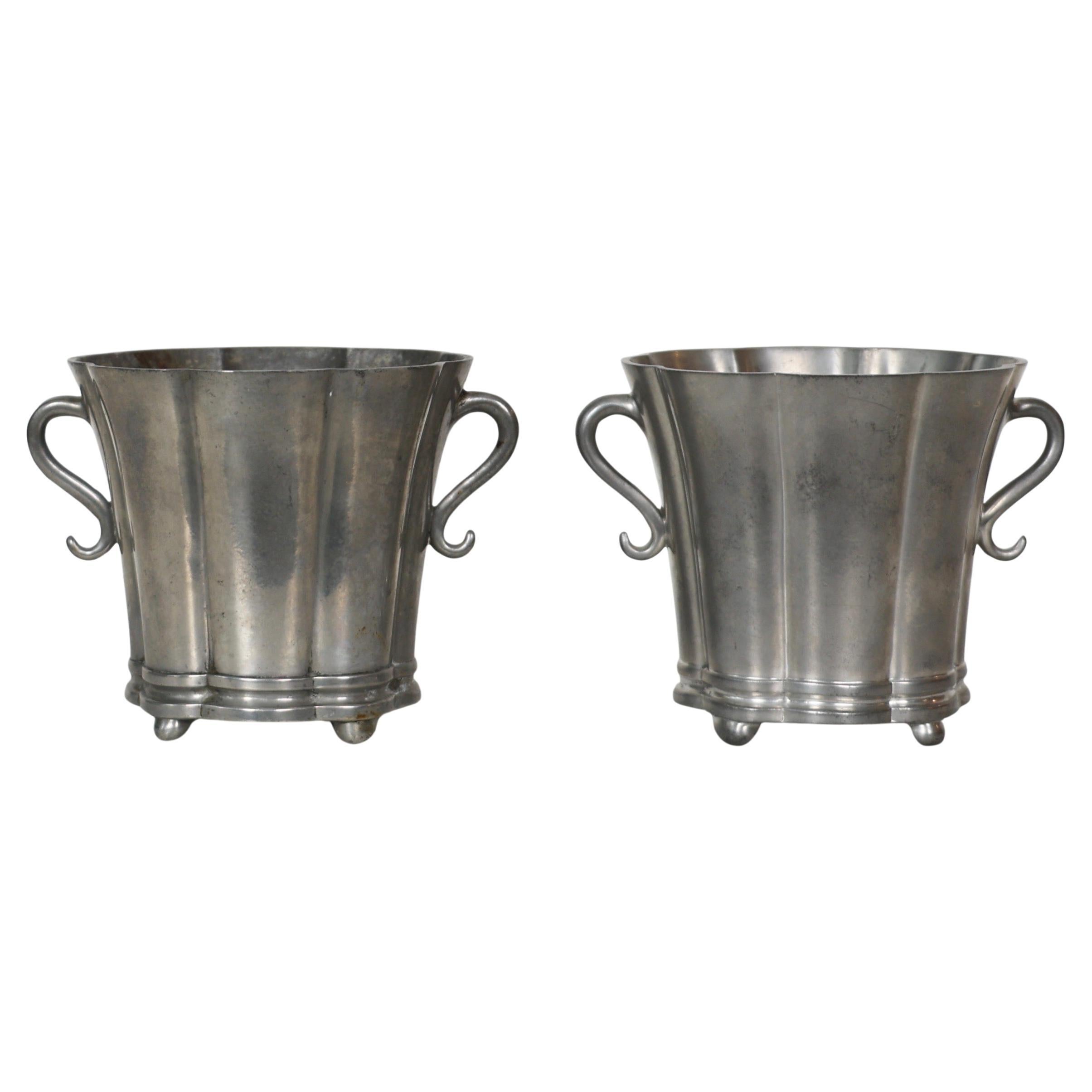 Art Deco Pewter Vases by Just Andersen, 1920s, Denmark