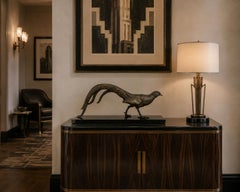 Art Deco Pheasant Sculpture by Limousin, Spelter Marble, France, 1920