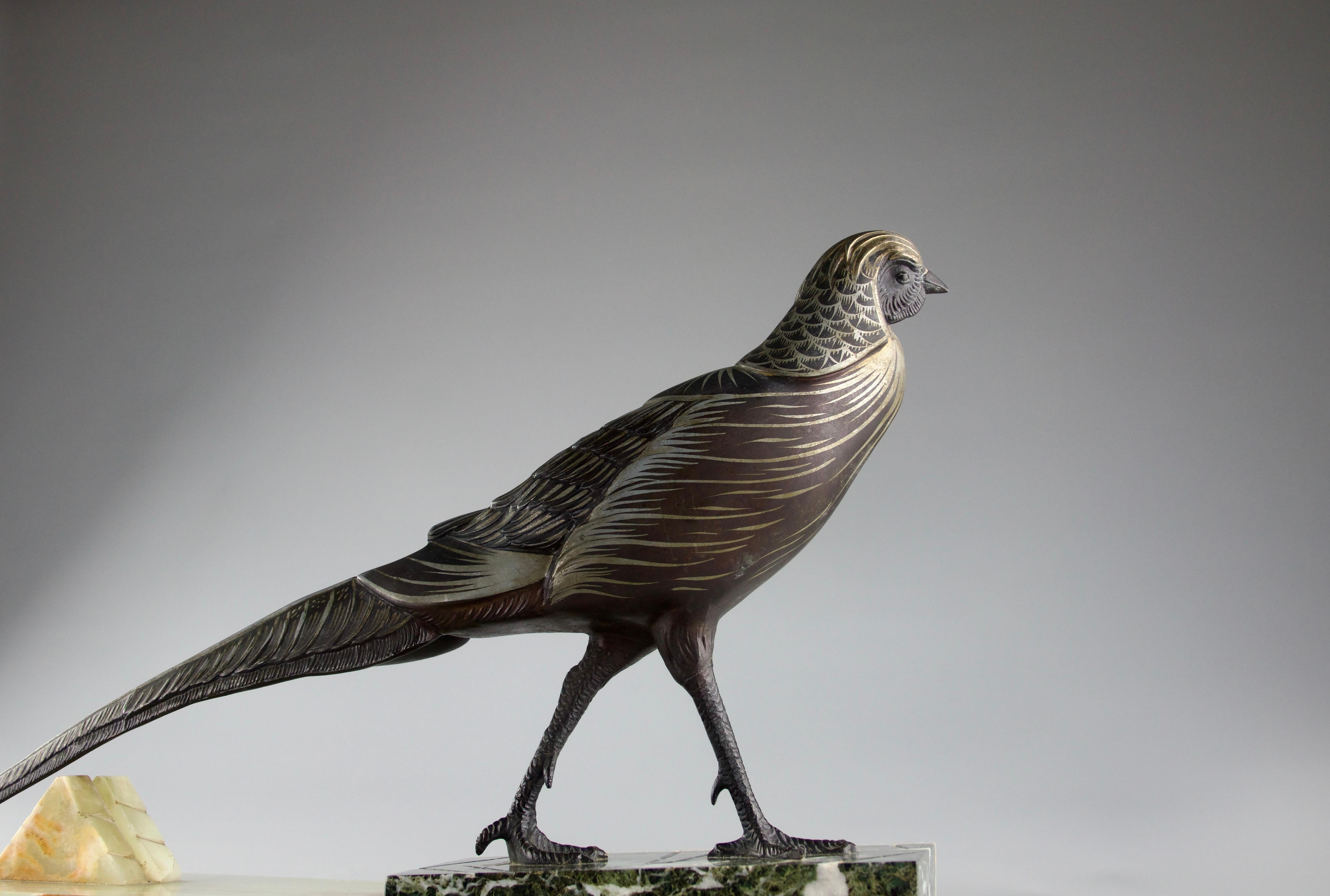 Art Deco Pheasant Sculpture, French, 1930s For Sale 6