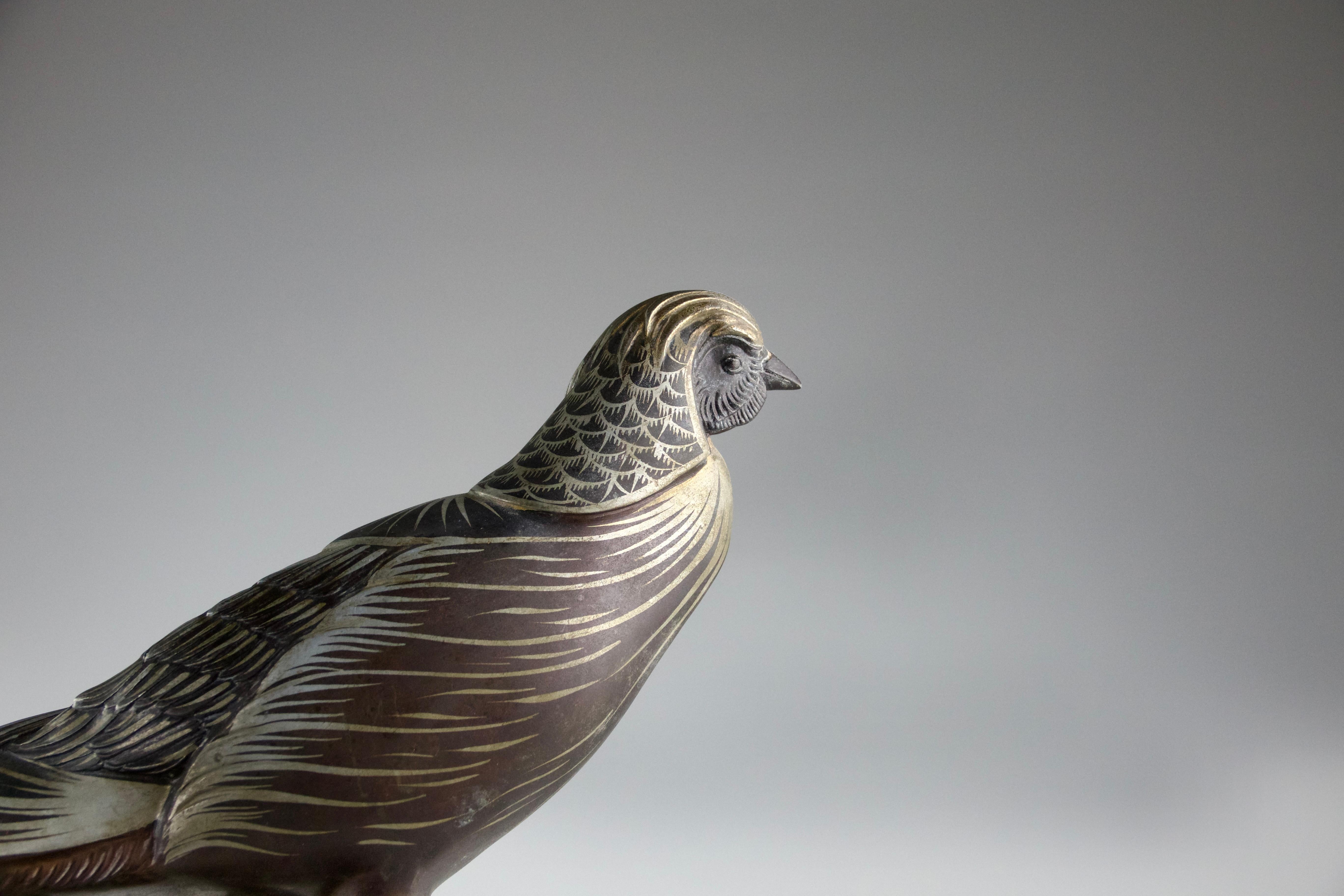 Art Deco Pheasant Sculpture, French, 1930s For Sale 7