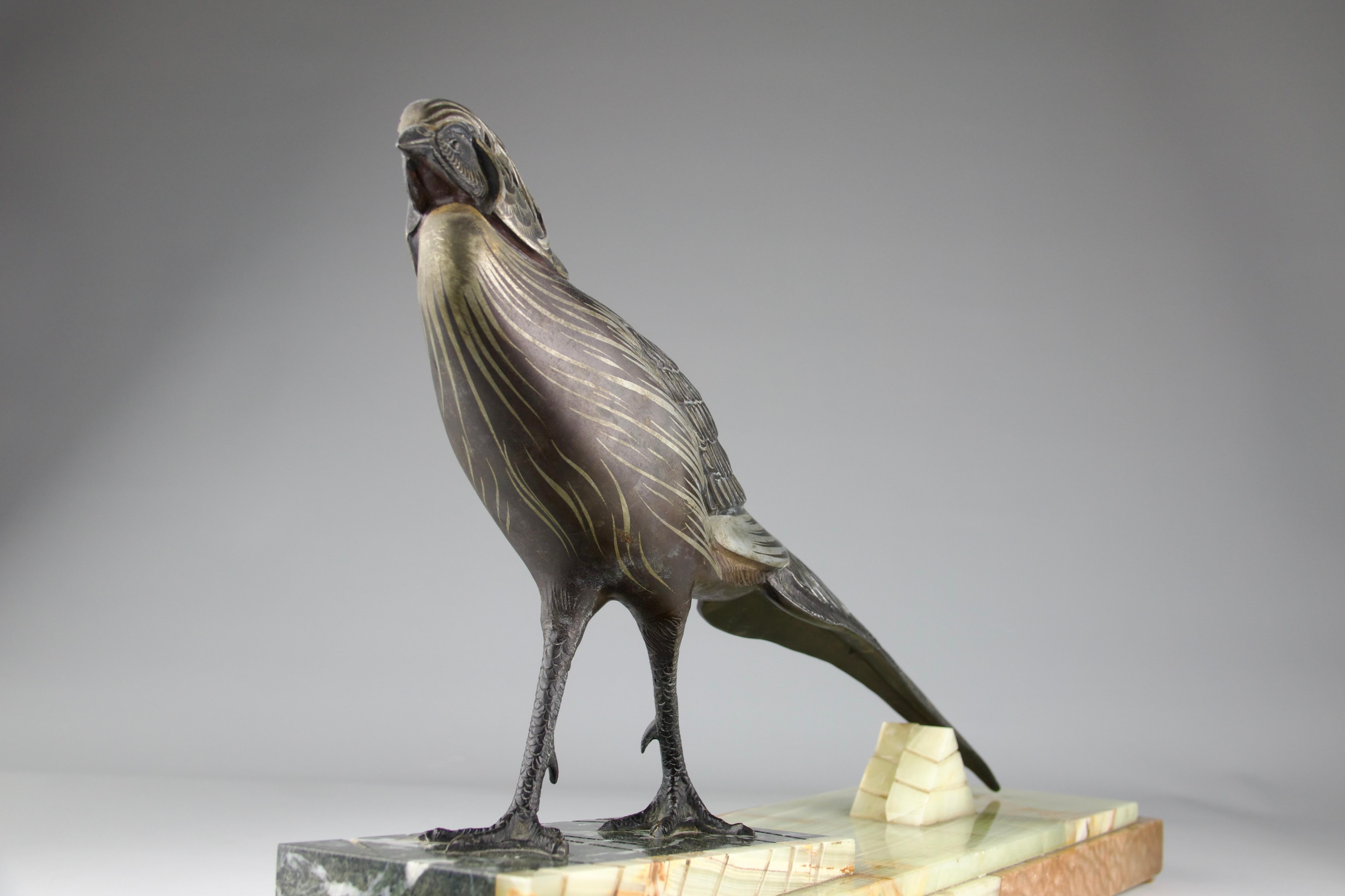 Art Deco Pheasant Sculpture, French, 1930s For Sale 2