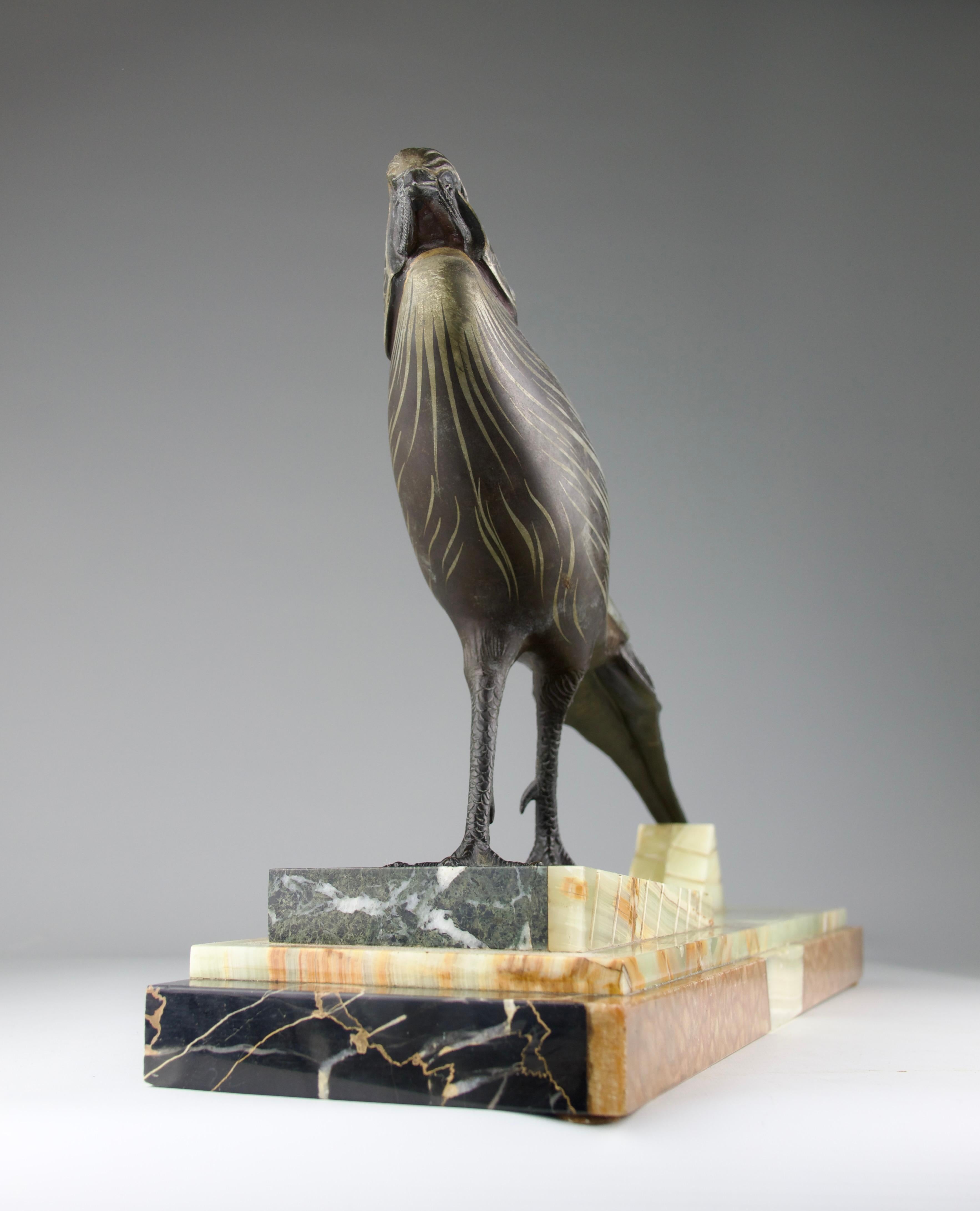 Art Deco Pheasant Sculpture, French, 1930s For Sale 4