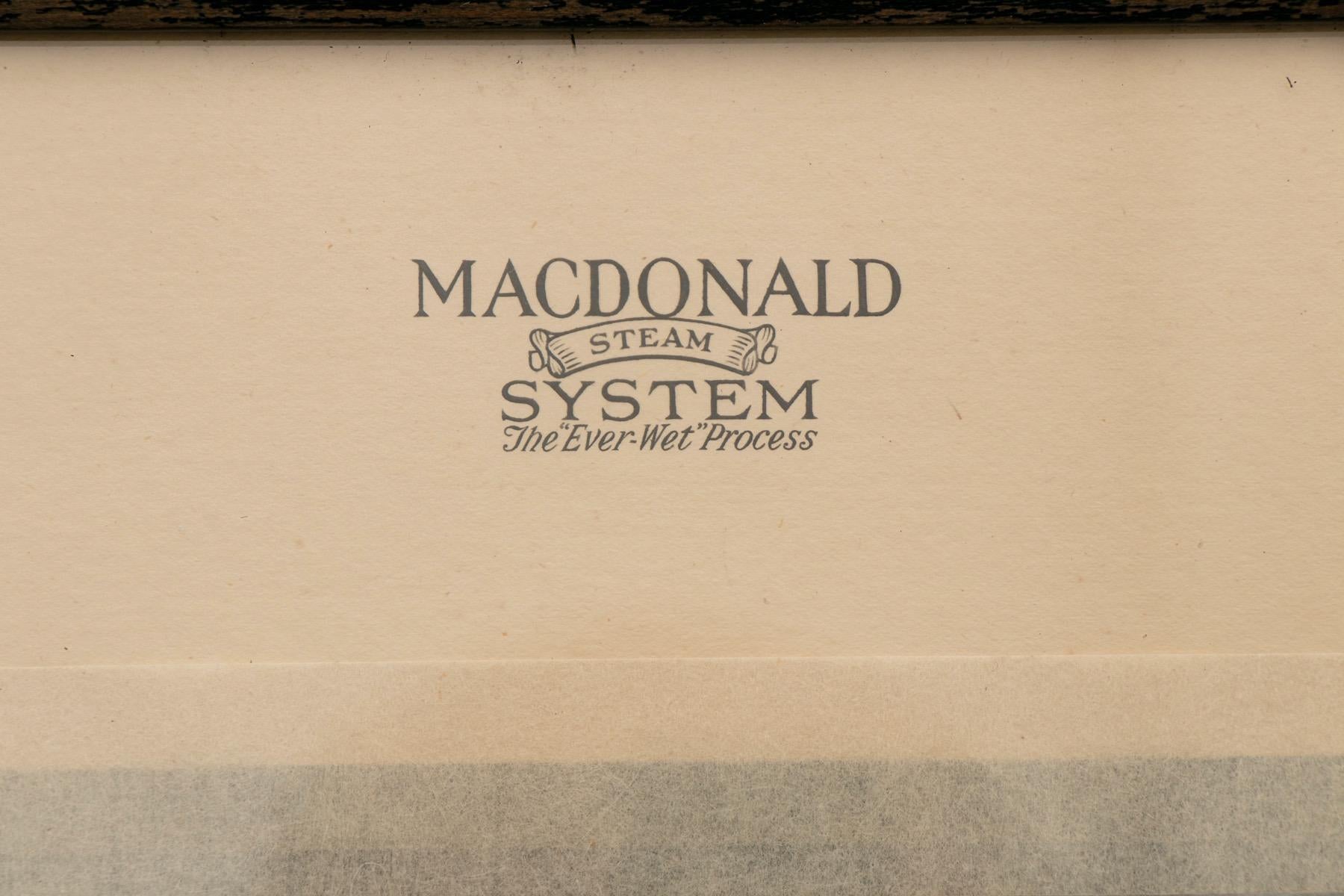 American Art Deco Photographic Poster MacDonald Hair Steam System Advertisement For Sale