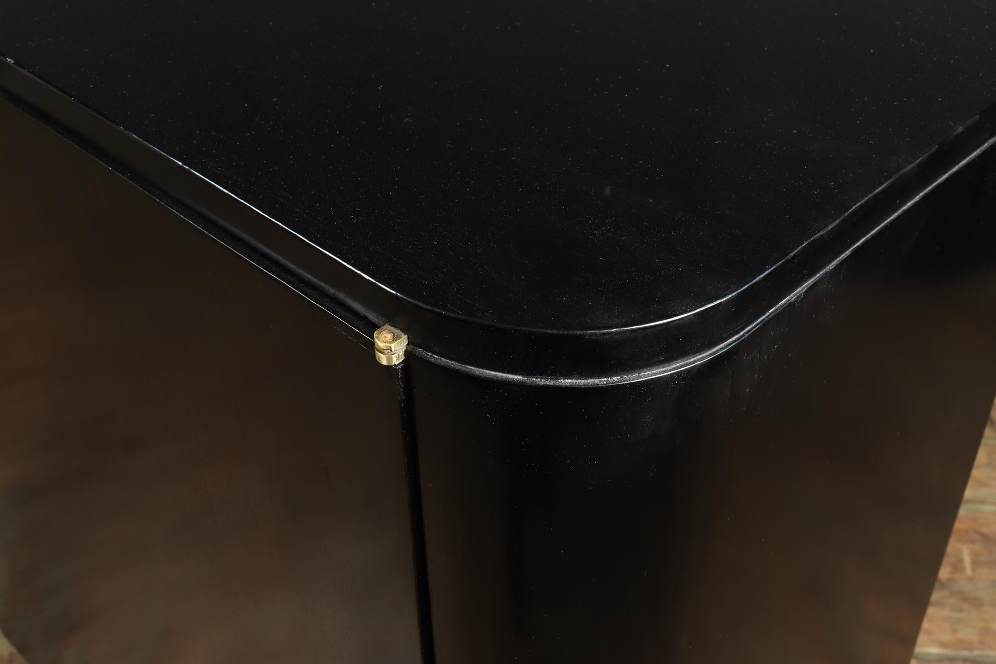 Art Deco Piano Black Lacquer Sideboard, c1930 5