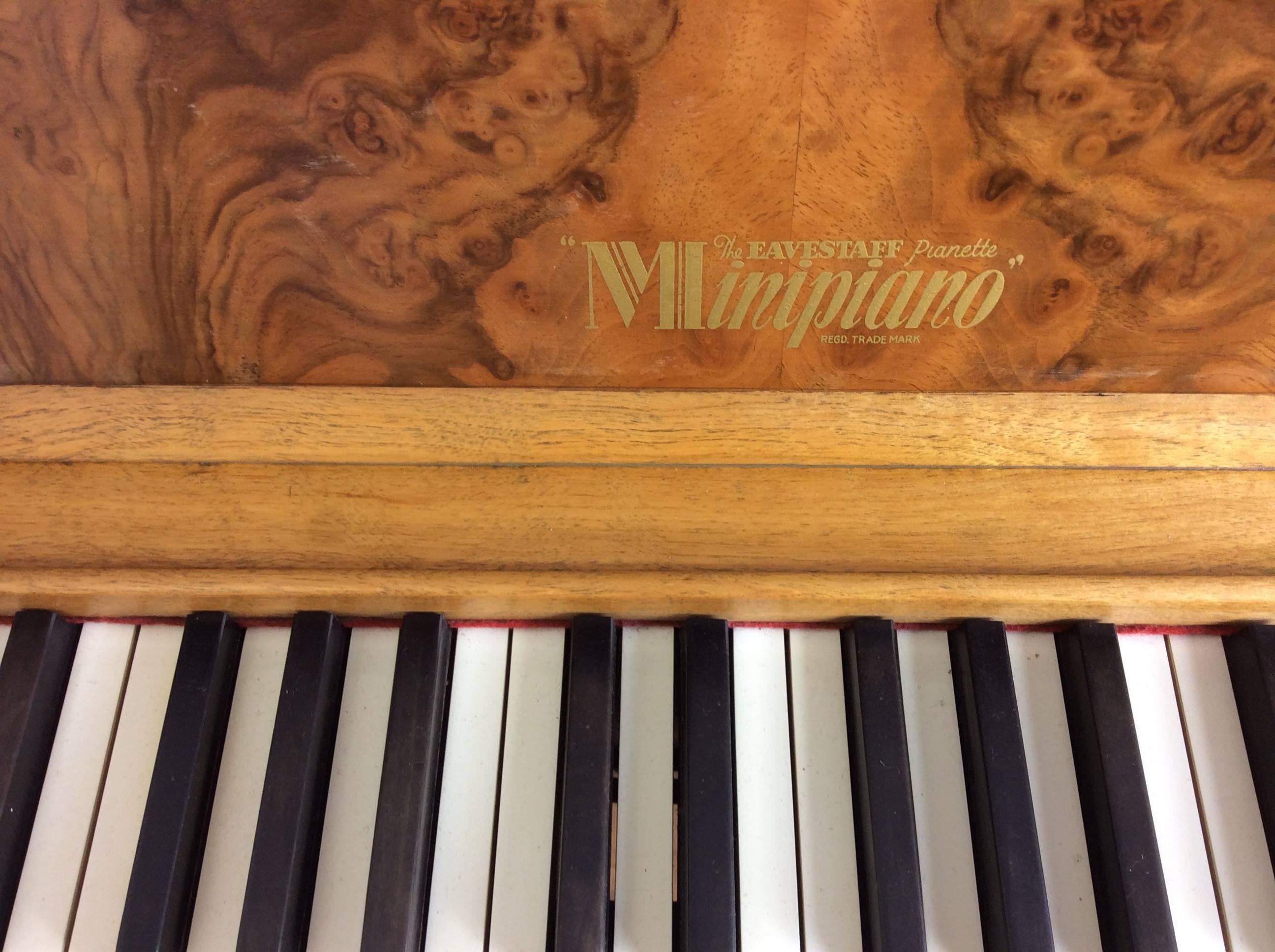 Art Deco Piano by Eavestaff in a Stunning Figured Walnut 1