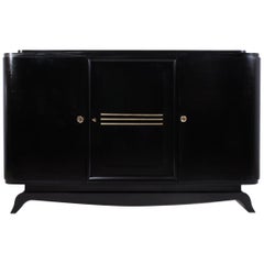 Art Deco Piano Lacquer Black Sideboard