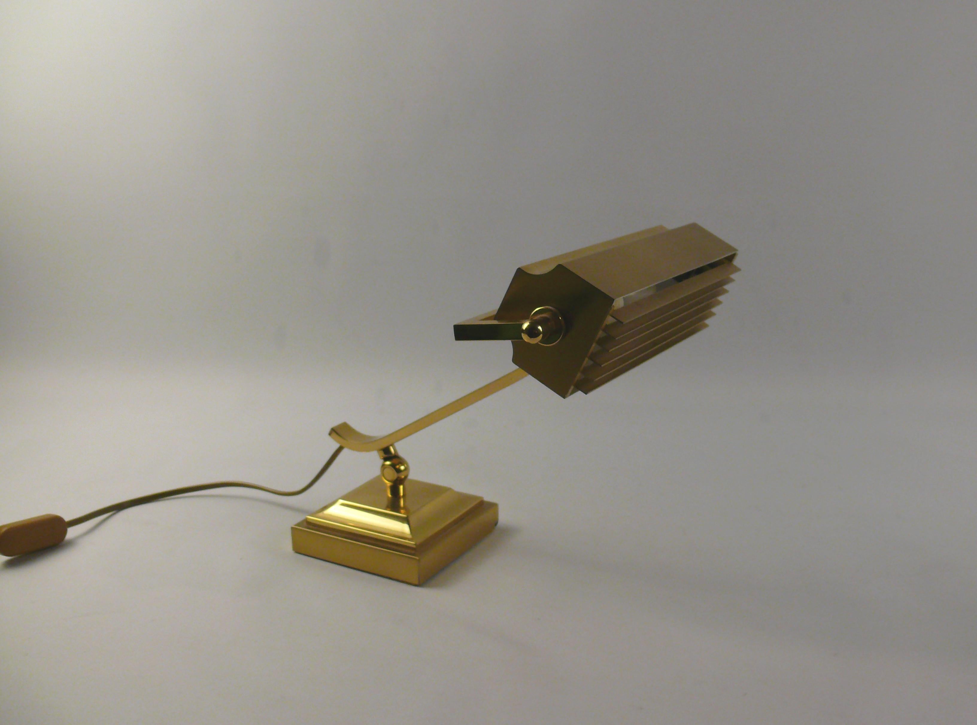 Brass Art Deco Piano Lamp - Germany, 1960s For Sale