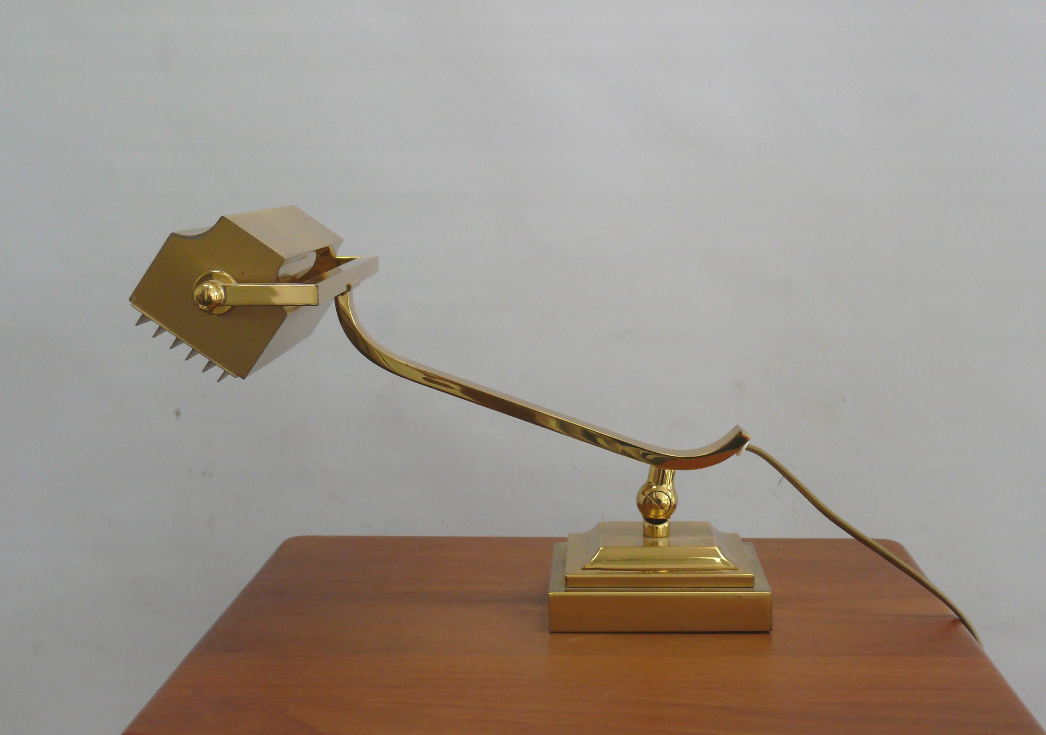 Brass Art Deco Piano Lamp - Germany, 1960s For Sale