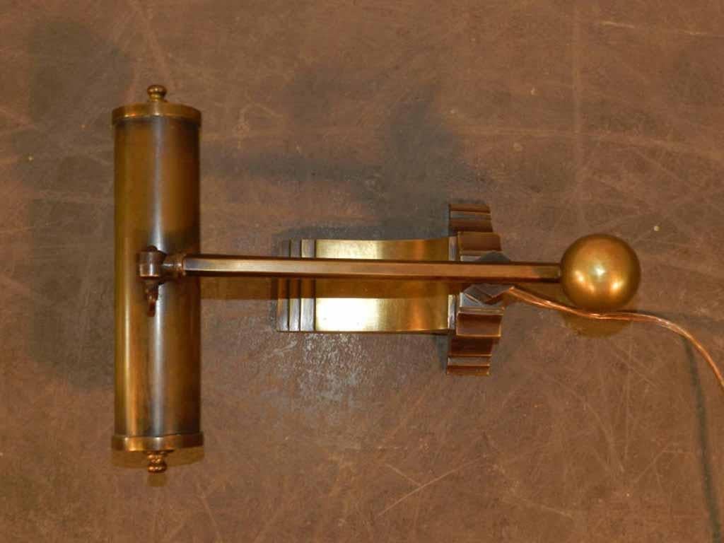 Art-Déco-Klavierlampe aus Bronze und Messing, um 1930 im Angebot 3